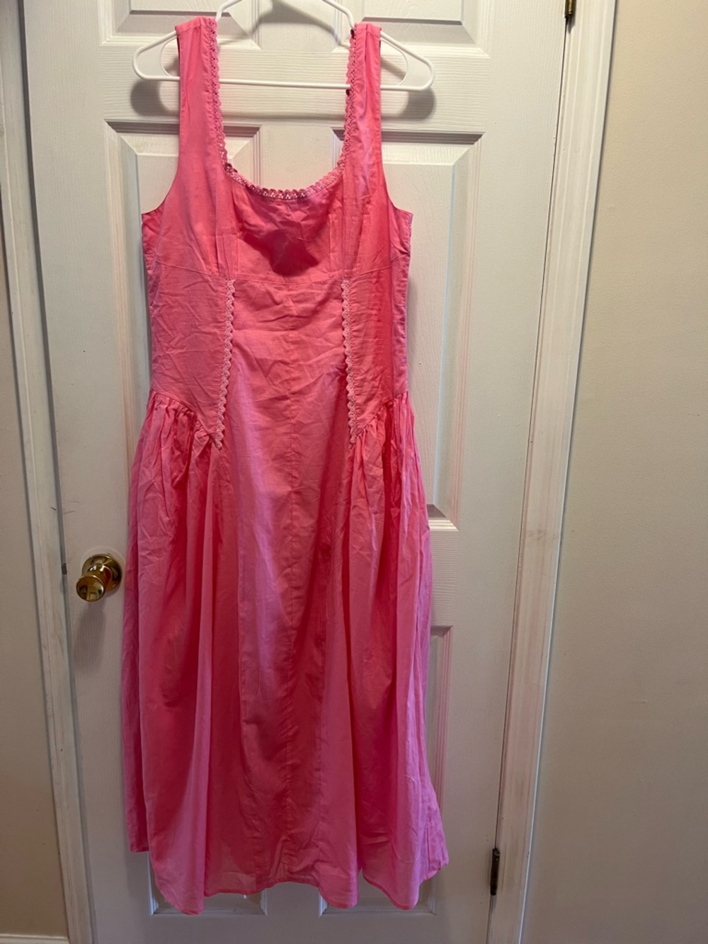 ASOS DESIGN Pink Square Neck prairie Maxi Sundress  size 10 NWOT